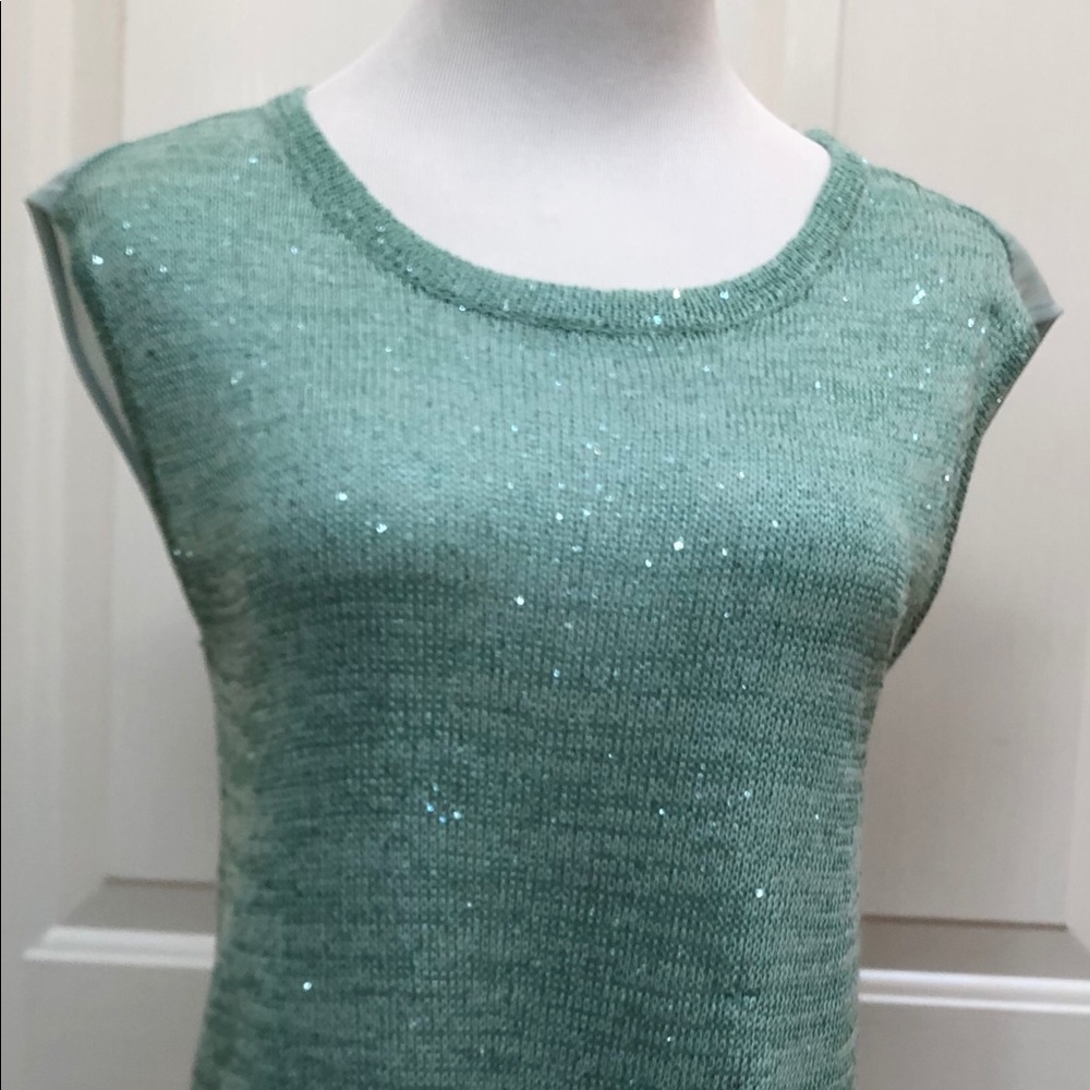 Trouvé XS seafoam green top with sparkles